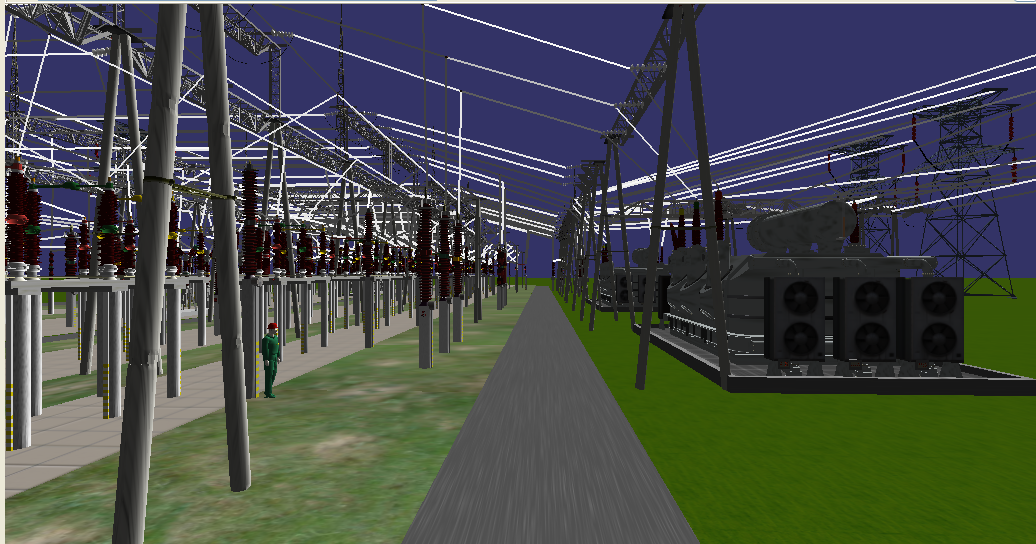 電力三維仿真系統(tǒng)圖片-山西太原變電站三維仿真系統(tǒng)場(chǎng)景220KV變電站